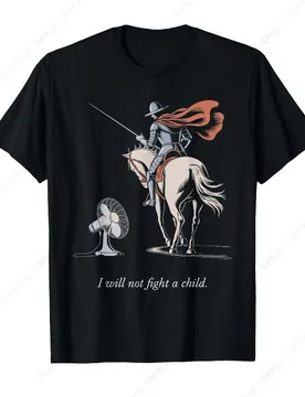 Don Quixote Funny Knight vs Fan Humor Design T-Shirt - Aliexpress - FashionsVida