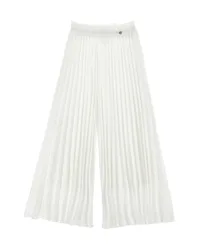 Pantalone a palazzo color panna plissettato