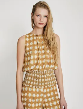 Top de mujer sin mangas con nido de abeja - Trucco - FashionsVida