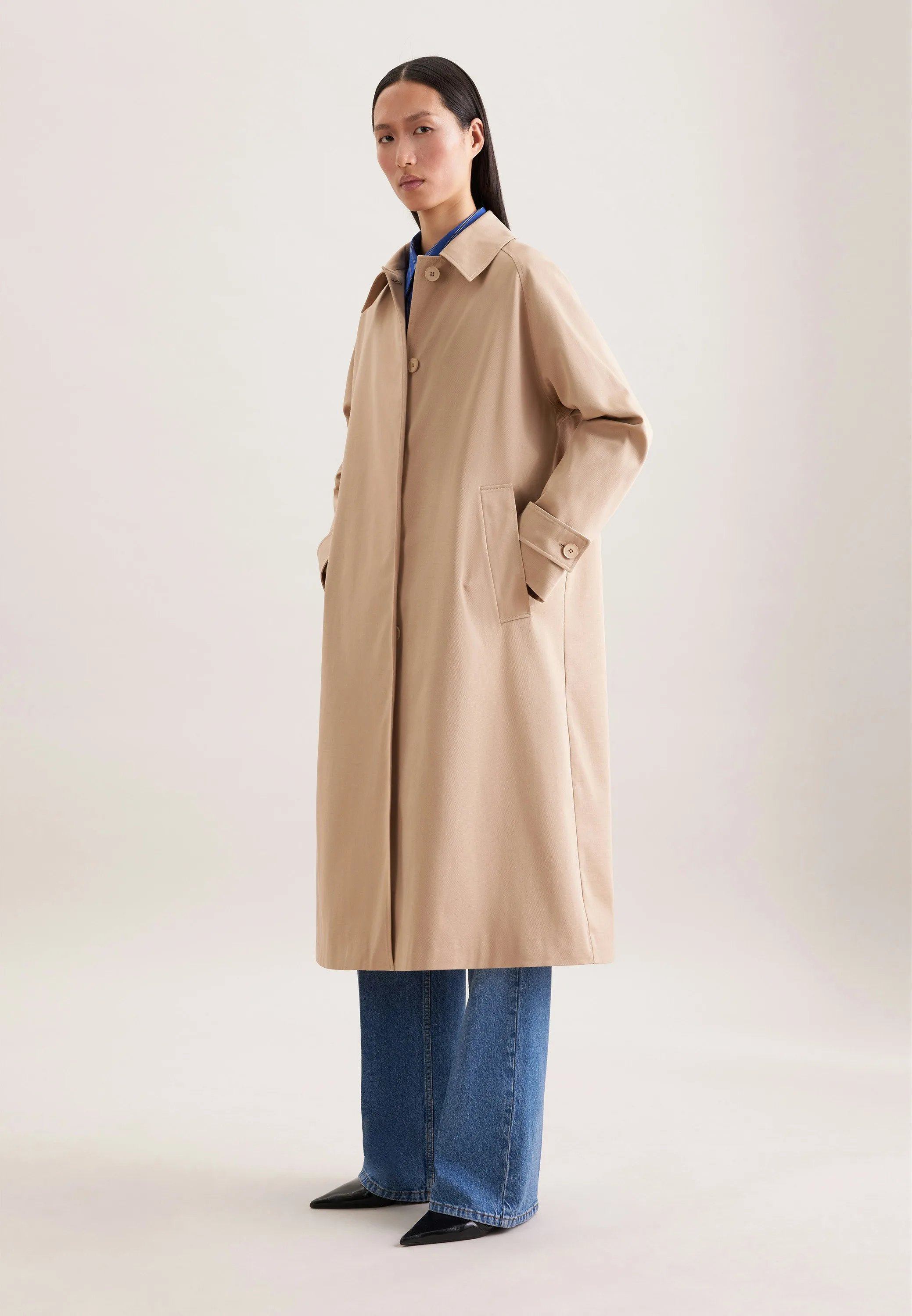Carcoat aus Baumwolltwill Beige 38 - Seidensticker - FashionsVida
