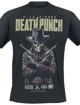 T-Shirt - Crossed Pistols - S bis 4XL - für Männer - Größe 4XL - schwarz - Lizenziertes Merchandise! - Männer - male - Five Finger Death Punch - FashionsVida