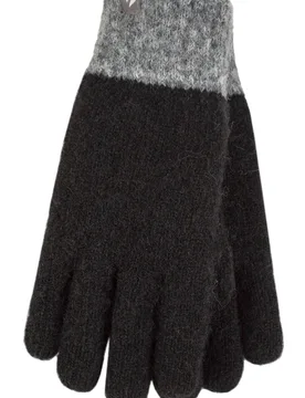 Womens 1 Pair Heat Holders Skye Textured Yarn Gloves Black M/L - Black - Size: Medium - SockShop - FashionsVida