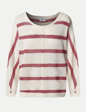Feinstrickpullover ALBERTA Gestreift Weiß M