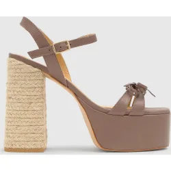 Sandalias de pala de mujer florina abierta con cierre de hebilla y lazos decorativos