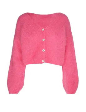 Cardigan Coupe Courte CORNELIA rose L - American Dreams - FashionsVida