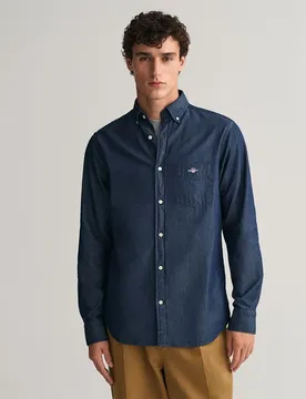 Camicia A Maniche Lunghe Reg Indigo Bd Dark Indigo 4XL