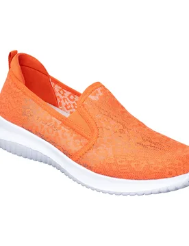 Stretch-Mokassin mit Spitze „Federleicht“ orange 37 Damen - wonderwalk - FashionsVida