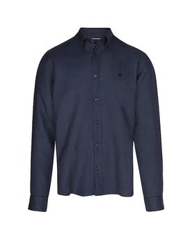 Leinenhemd H-LIAM dunkelblau L herren
