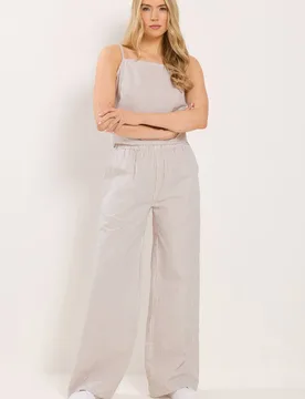 Women's Tall Stripe Wide Leg Trousers in Natural Size: 14L - Natural - Size: 14L - Long tall sally - FashionsVida