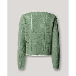 Jersey de mujer calado cuello redondo