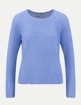 Strickpullover aus Leinen Blau M
