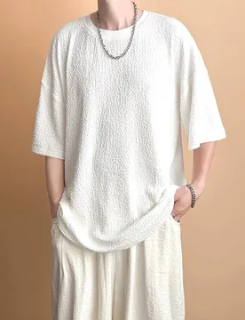 Men's Clothing Casual White Polyester Top Short Sleeve Summer Fashion Trendy Blouse Solid Color Loose Fit Comfortable Shirt - Aliexpress - FashionsVida