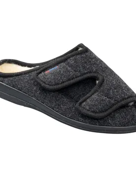 Klettpantoffel mit Schurwolle grau 43 Damen - Pimed - FashionsVida