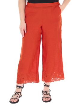 Pantalone in lino COLLECTION ARANCIO INTENSO 52