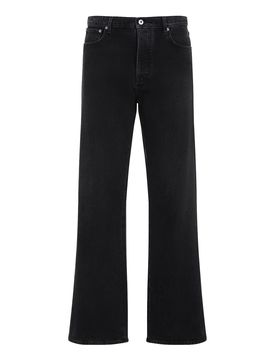 Off jeans rilassati con diag bianco