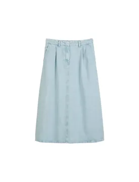 Denim Skirts, Midi Length, Pleated female - 28 - FashionsVida