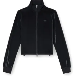 Sudadera de mujer con cremallera y efecto brillante