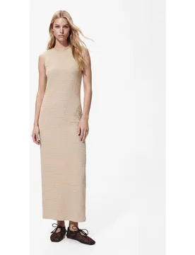 Vestido de mujer largo sin mangas con cuello redondo - Pieces - FashionsVida