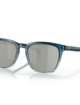 Sullivan Mirrored Polarized Sunglasses Shiny Deep Teal Fade Gray Silver Mirror 580G/CAT3 Men - Costa - FashionsVida