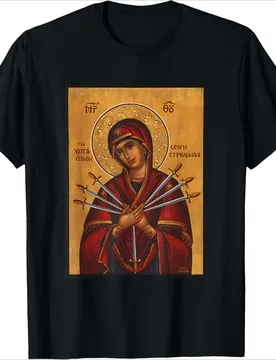 Theotokos Mother Mary Eastern Orthodox Byzantine Art Church design-100% cotton O-neck short sleeve printed men's T-shirt - Aliexpress - FashionsVida