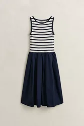 JERSEY WOVEN COMBO DRESS female