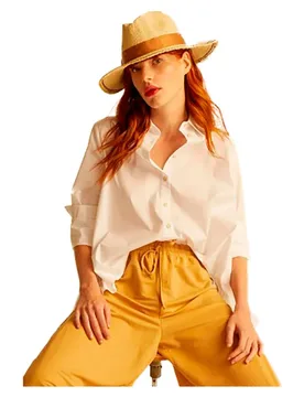 Blusa A Maniche Lunghe Ilaria White 36 - & Me - FashionsVida