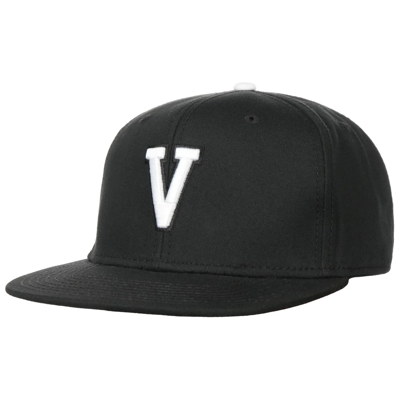 V Letter Snapback Cap - black - Size: One Size - Hatshopping.co.uk - FashionsVida