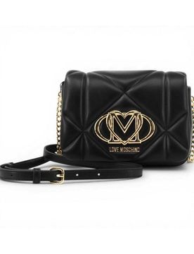 Borsa a tracolla Embossed Heart Donna Nero in Eco-pelle