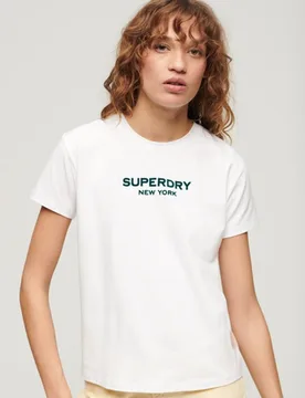 Superdry Damen Sport Luxe Grafik-t-shirt Weiß - Größe: 38 - 44.99 - FashionsVida