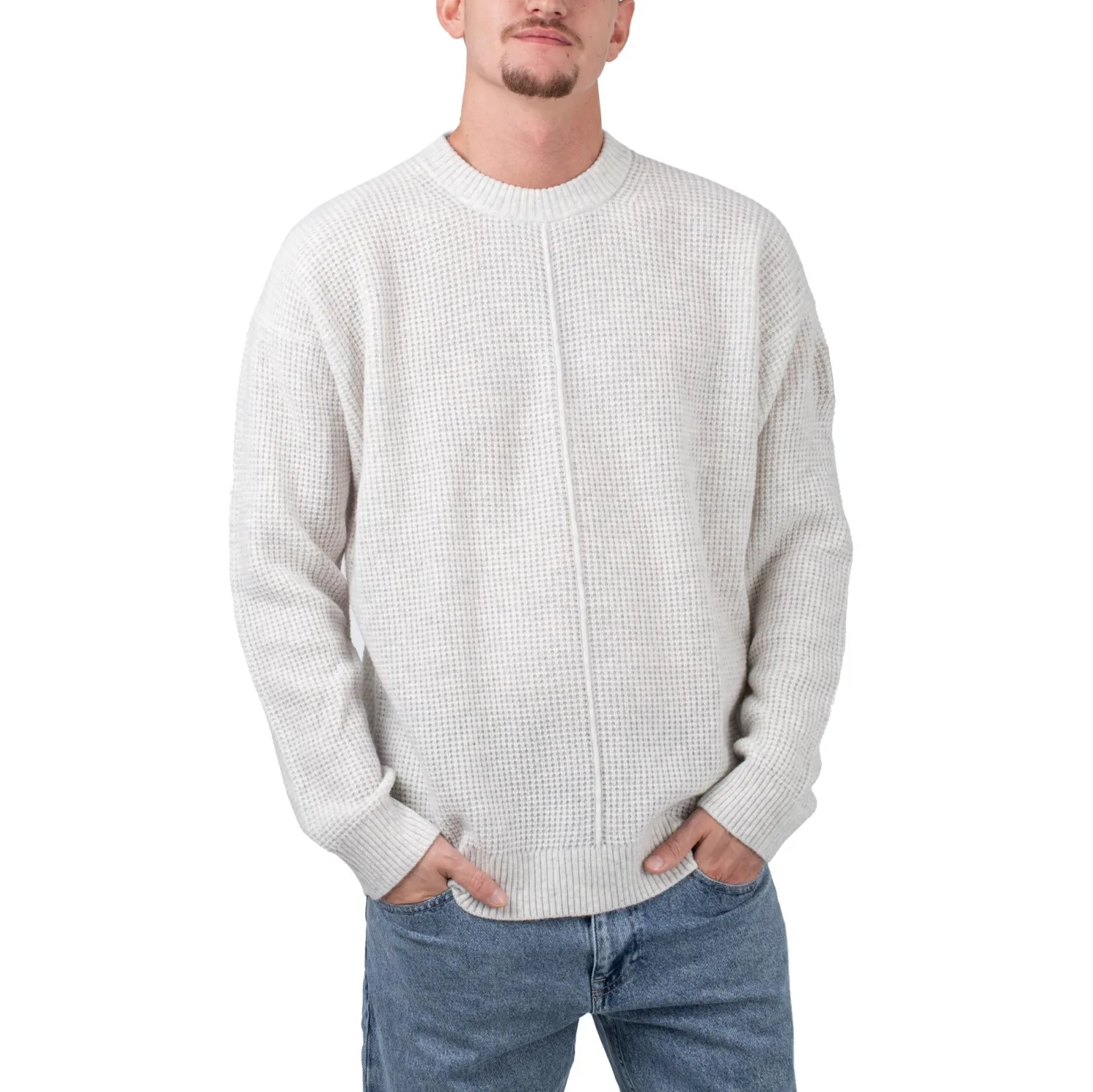Badge Waffle Sweater Grey Heather XXL Herren - Calvin Klein - FashionsVida
