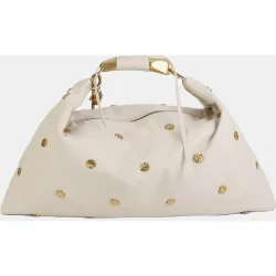 Bolso de hombro hobo con tachas doradas y textura suave