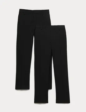 Pack Boys' Slim Leg Slim Fit Stretch Trousers (9-18 Yrs) Black male - M&S - FashionsVida