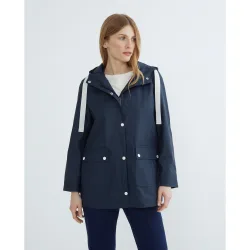 Parka de mujer lisa con capucha