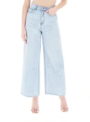 Jeans wide leg BLU CHIARO XS