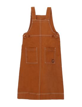 Vestito Donna Classic Pinafore Dress Tan/white