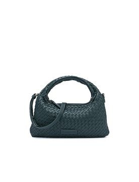 Bolso de cuero - Bolso de mano SADIE GRANDE WEAVE SILKY verde oscuro