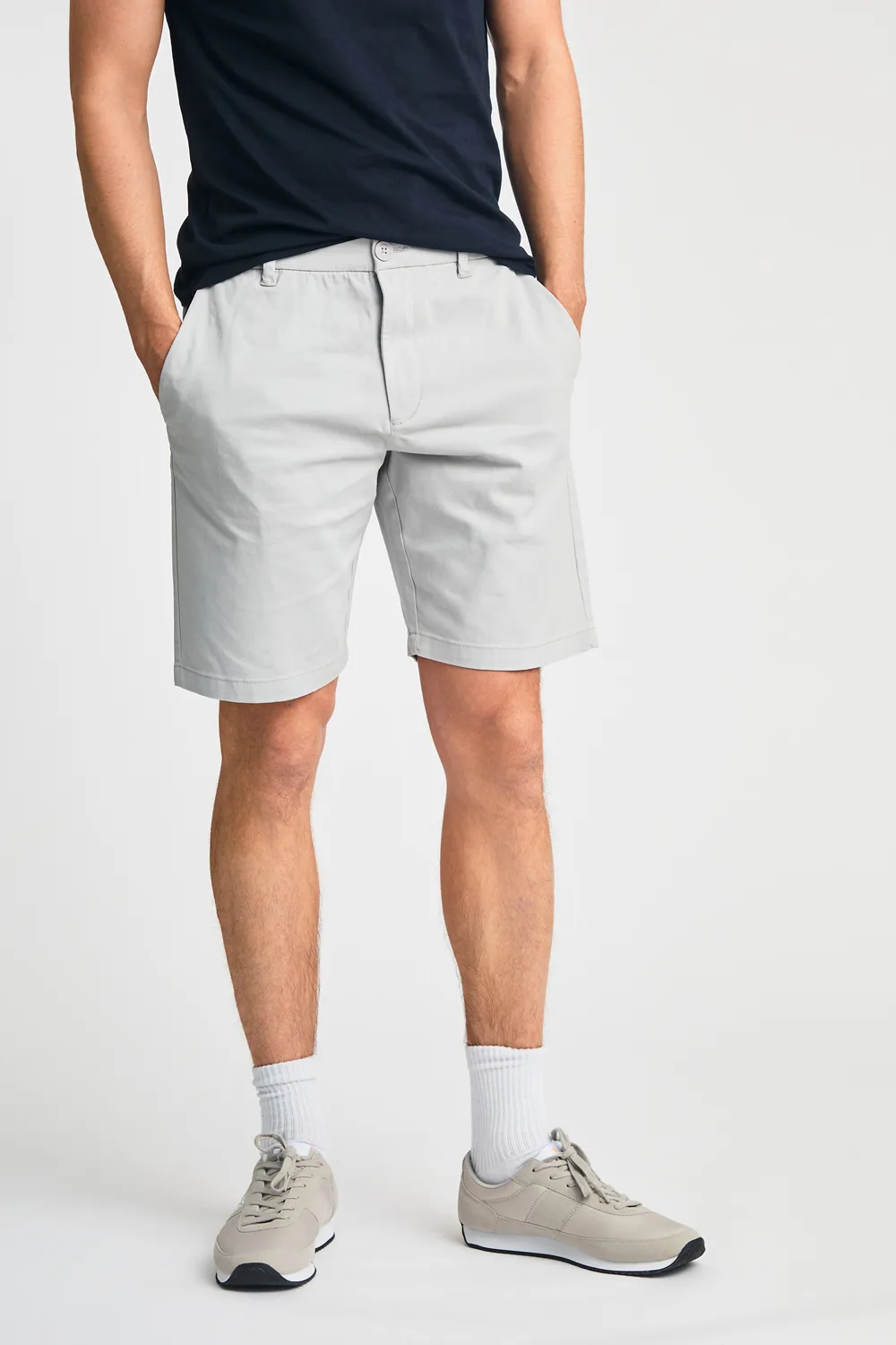 Mens Light Grey Cotton Chino Shorts - Size 2xl - French connection - FashionsVida