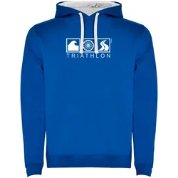 Felpa Con Cappuccio Triathlon Two-colour Royal Blue / White M