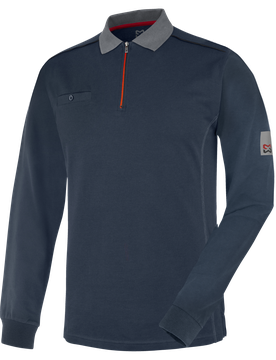 Polo de travail à manches longues Stretch X bleu marine Bleu marine