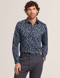 Regulat Fit Cotton Rich Floral Shirt Navy male
