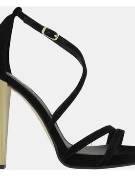 Sandalia de ante con tacón metalizado - Lodi - FashionsVida