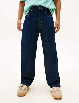 Jeans relaxed fit blu scuro in cotone stretch - Tommy hilfiger - FashionsVida