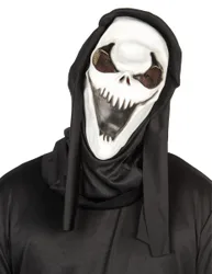 Totenkopf Latexmaske mit Kapuze