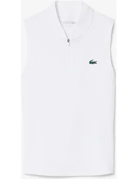 Polo de mujer de tenis elástico sin mangas Ultra-Dry en azul - Lacoste - FashionsVida