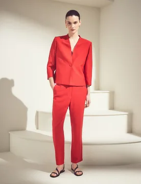 Pantalón liso de mujer de crinkle - Woman El Corte Inglés - FashionsVida