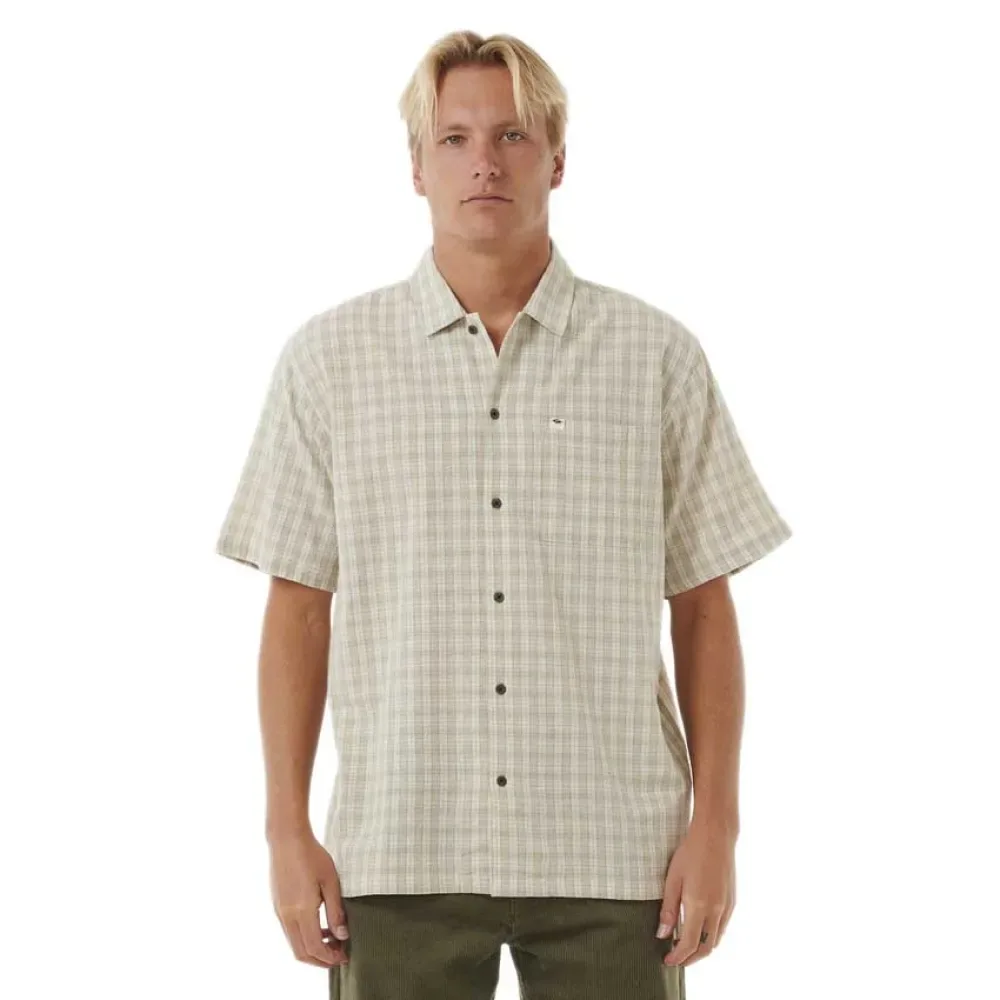 Camicia A Maniche Corte Classic Surf Check Bone S - Rip curl - FashionsVida