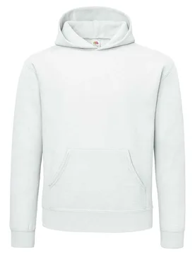 Mens Supercotton Plain Hooded Sweatshirt (White) - Size Large - Fruit of the loom - FashionsVida