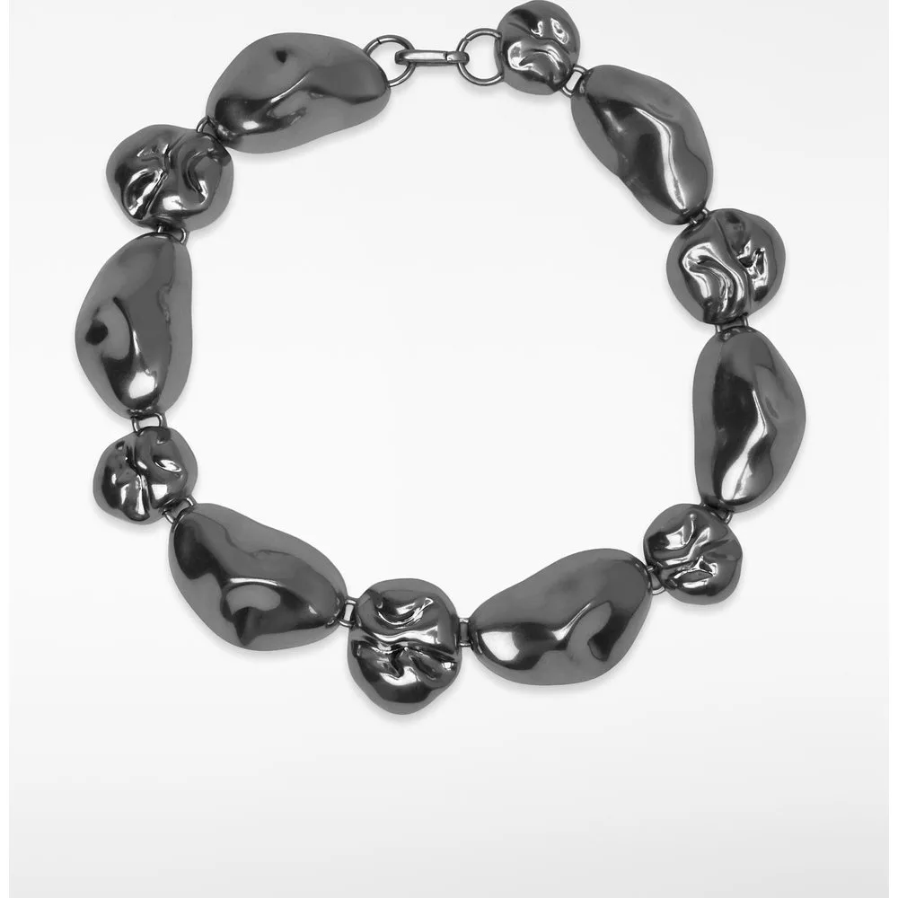Collar de piezas metálicas con forma orgánica - Adolfo Dominguez - FashionsVida