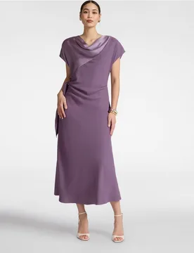 Vestido largo con nudo lateral largo por encima del tobillo - Elena Miró - FashionsVida