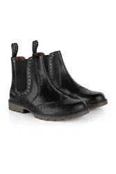 Bute Mens Leather Casual Slip On Dealer Boots